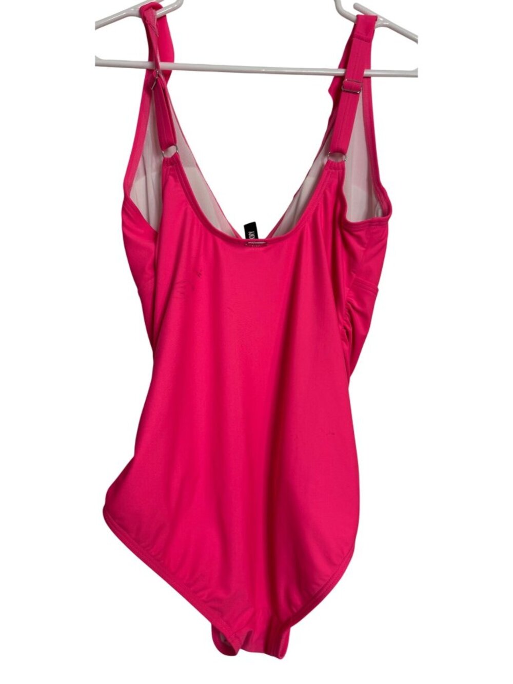 DKNY Ruffle Pink One Piece Swim Size 12 Pink NWT Underwire Ruched - Picture 10 of 10